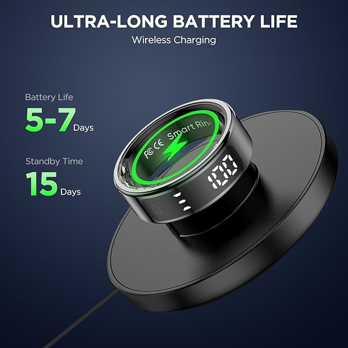Smart Ring Health Tracker with Display Screen, Sleep Tracker with Heart Rate