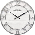 Presentime & Co 21" Farmhouse Series Wall Clock, Shiplap Style, Raised 3D