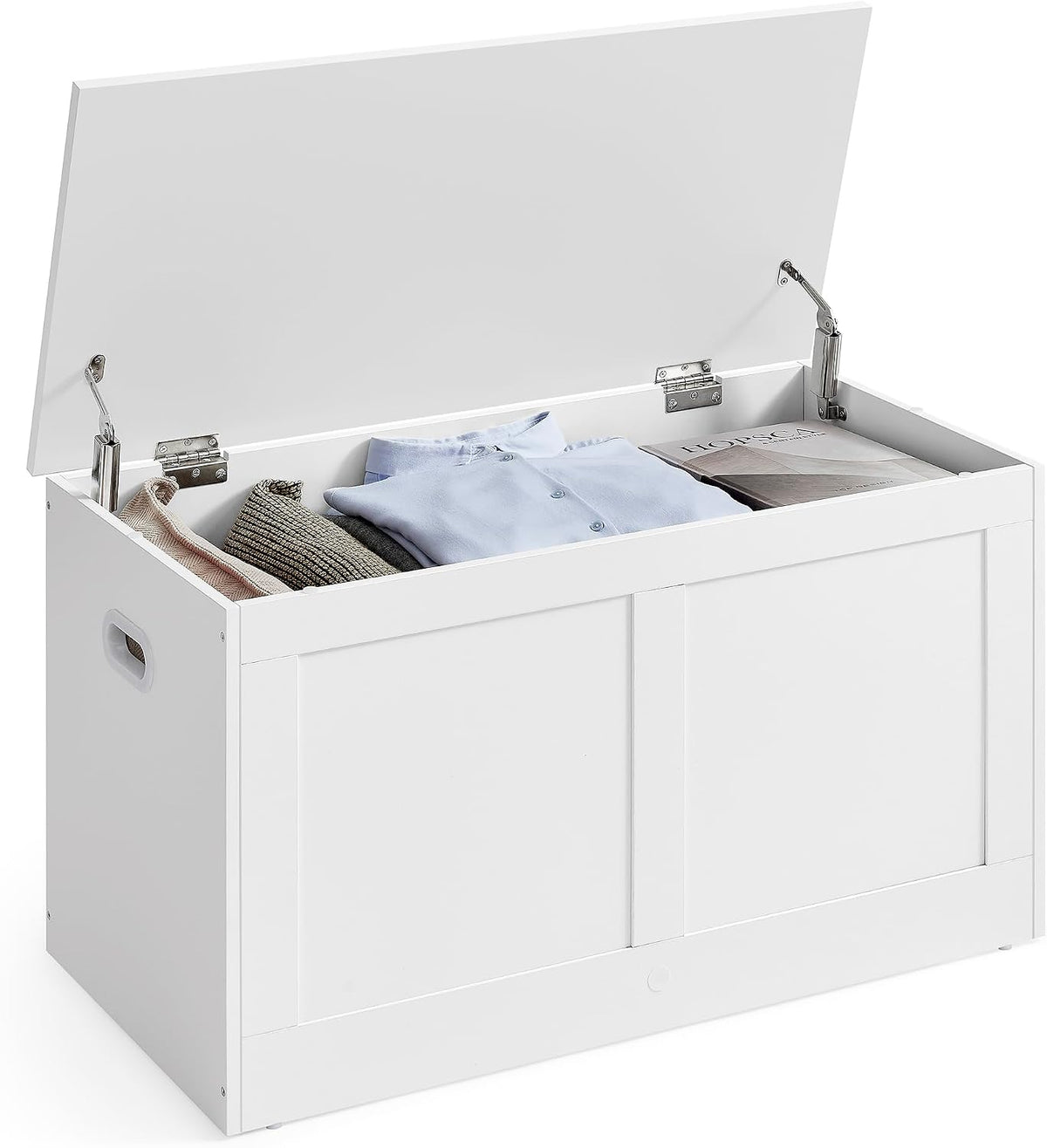 VASAGLE Storage Chest with 2 Safety Hinges, 15.7 x 31.5 x 18.3 Inches