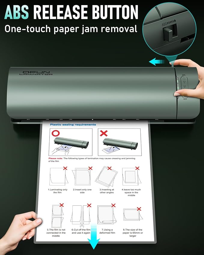 Qfun Laminator Machine 11x17 Cold Thermal Laminator，13 inch Laminating Machine