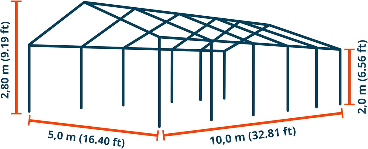 toolport 16x33 ft portable storage tent, pvc 700, package contents