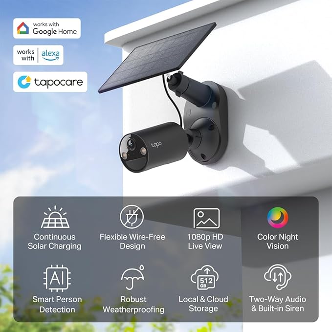 Tapo SolarCam 1080p Outdoor Wireless Security Camera