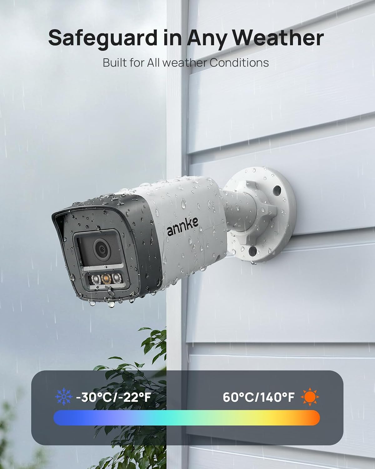annke 2 pack 3k poe bullet security cameras, front angle view
