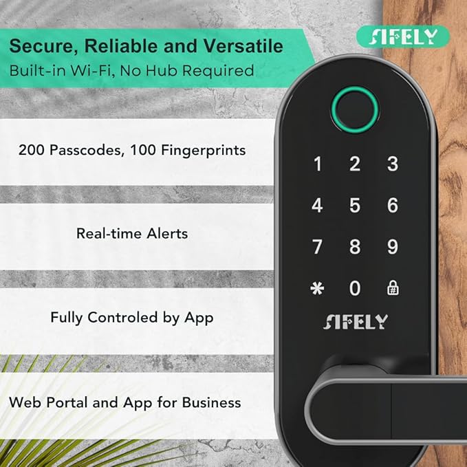 Built-in WiFi Fingerprint Smart Door Lock