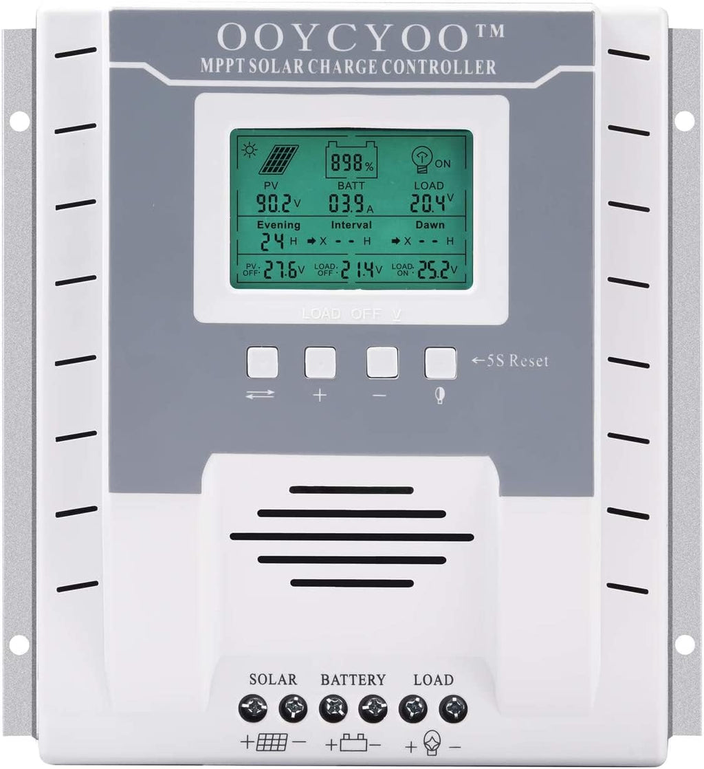 OOYCYOO MPPT Charge Controller 60 amp 12V/24V Auto, 60A Solar Panel Charge