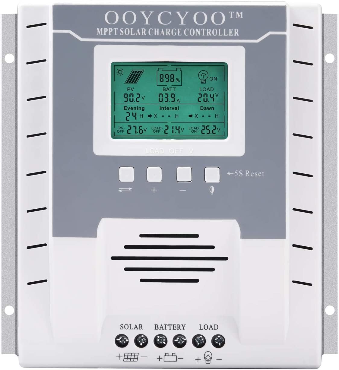 OOYCYOO MPPT Charge Controller 60 amp 12V/24V Auto, 60A Solar Panel Charge