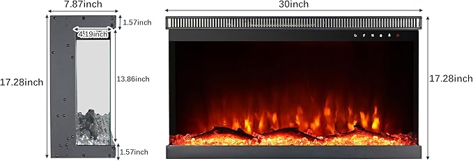 Charavector 30 inch 3-Sided Electric Fireplace Inserts