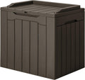 JUMMICO 31 Gallon Resin Deck Box Waterproof Outdoor Storage Boxes