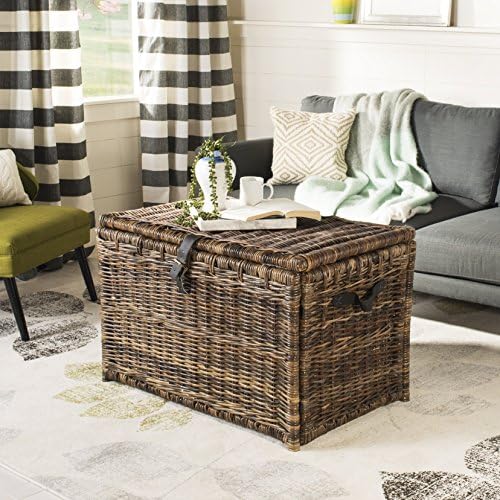 happimess Michael Wicker Storage Trunk Collapsible Chest 35.5", Brown