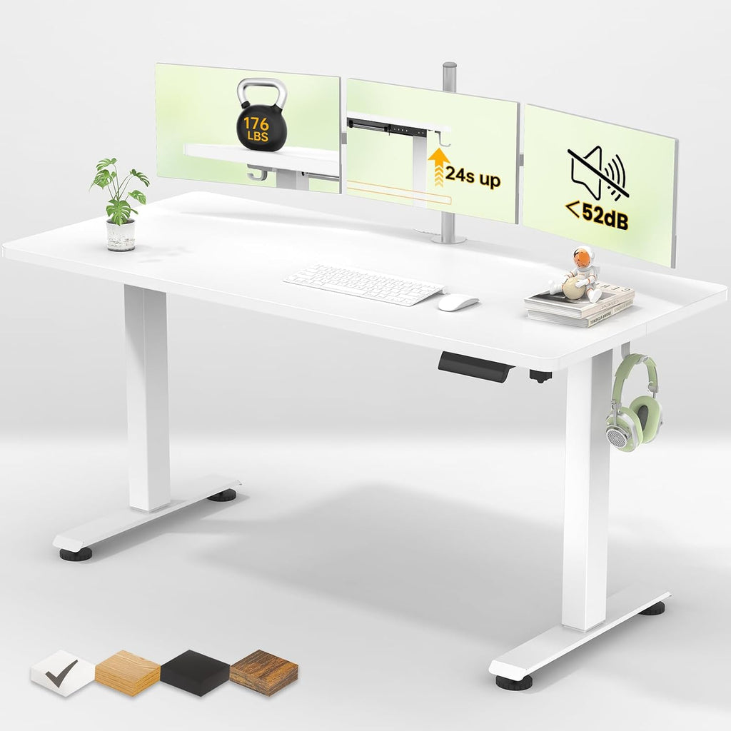 Veken 55 Inch Large Electric Standing Desk, Sit to Stand Up, Heights Adjustable
