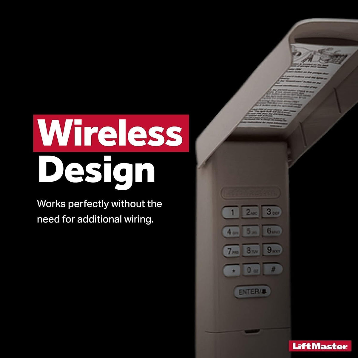 liftmaster 877lm wireless and keyless entry keypad for showing dimensions