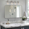 ANDY STAR 30"x48" Brushed Nickel Bathroom Mirror, Large Wall Mirror