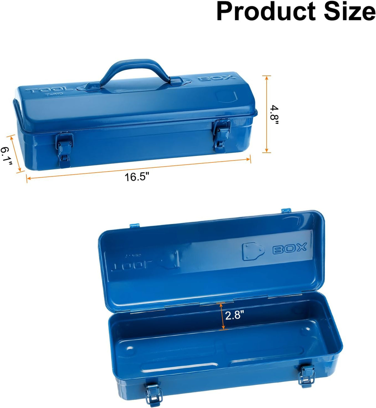 harfington tool box 16.5" portable steel tool box shown in use