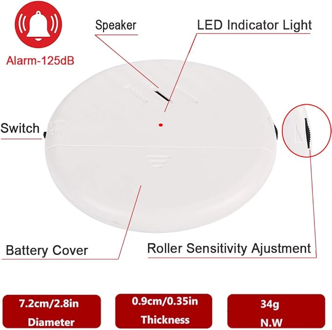 EverNary Window Vibration Alarm (6Pack)