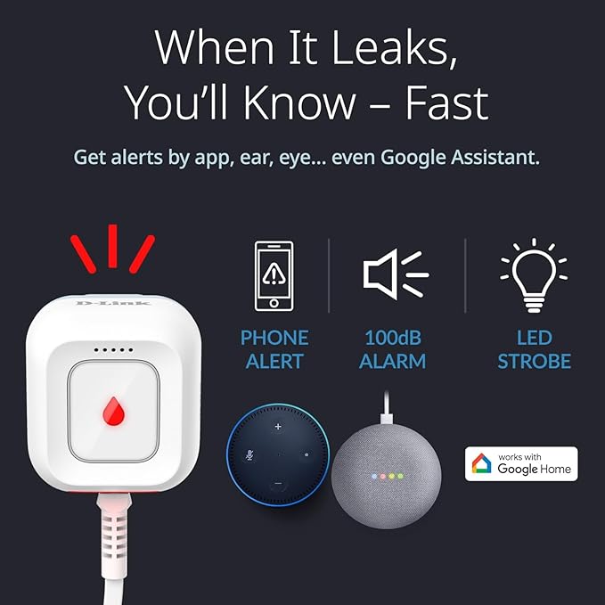 D-Link Next-Gen WiFi Water Leak Detector Starter Kit