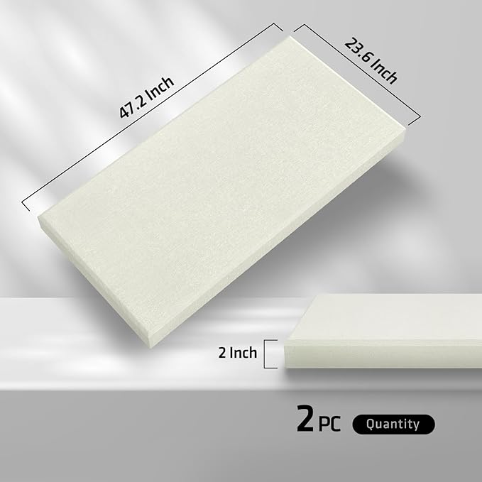 UMIACOUSTICS 2 PCS Acoustic Panel, 47.2" x 23.6" x 2" Fiberglass Sound Proof
