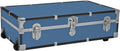 HomeStock Seaside Style Heavy Duty 31" Under Bed College Storage Trunk with Wheels & Lock, Latch Closure Type, 30" L x 8.25" W x 18.25" H, Ideal Camp Dorm Room Trunk Footlocker Misty Blue