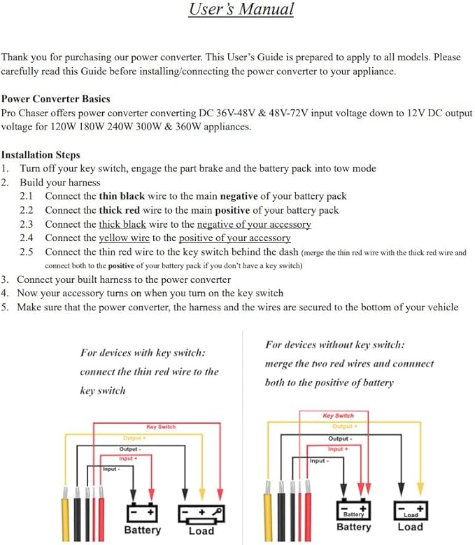 Pro Chaser DC-DC 72V 60V 48V Volt Voltage to 12V Step Down Voltage Reducer