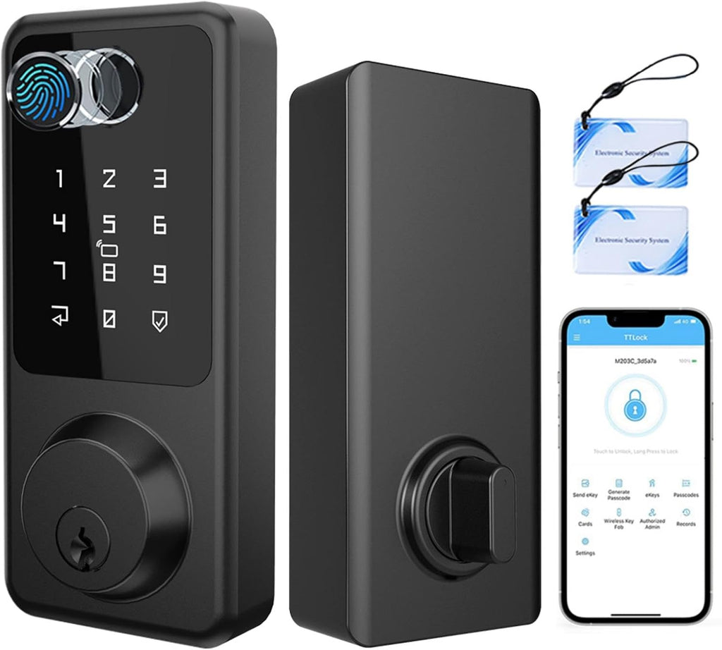 Smart Door Lock, Fingerprint Door Lock with Touchscreen Keypad