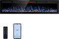 72" WiFi Electric Fireplace, Recessed and Wall Mounted Fireplace Heater