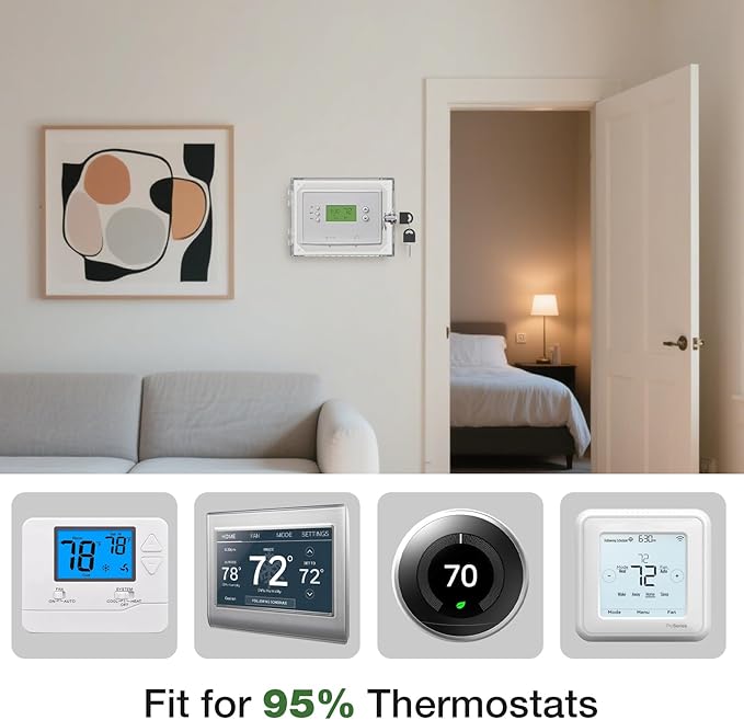 AUURIO 6 PCS Upgraded Thermostat Lock Box