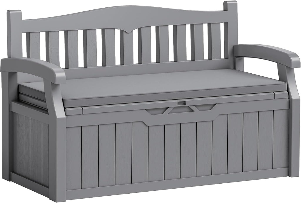 Flamaker 80 Gallon Storage Bench with Cushion, Waterproof, All-Weather