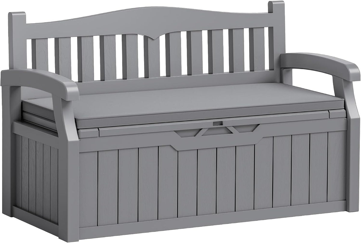 Flamaker 80 Gallon Storage Bench with Cushion, Waterproof, All-Weather