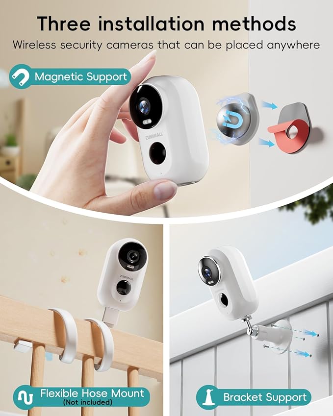 ZUMIMALL Security Cameras Wireless Outdoor, 4 Packs, 2K Cameras