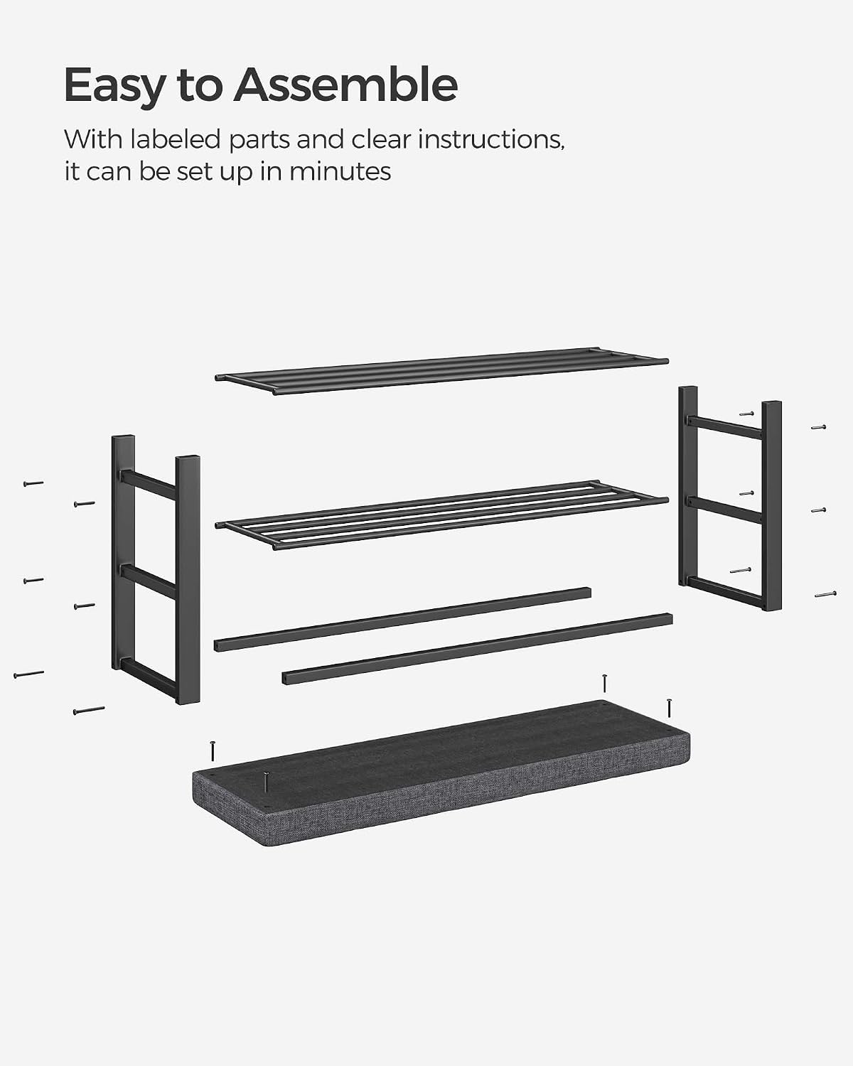songmics shoe bench, storage bench, entryway bench with on a desk or shelf