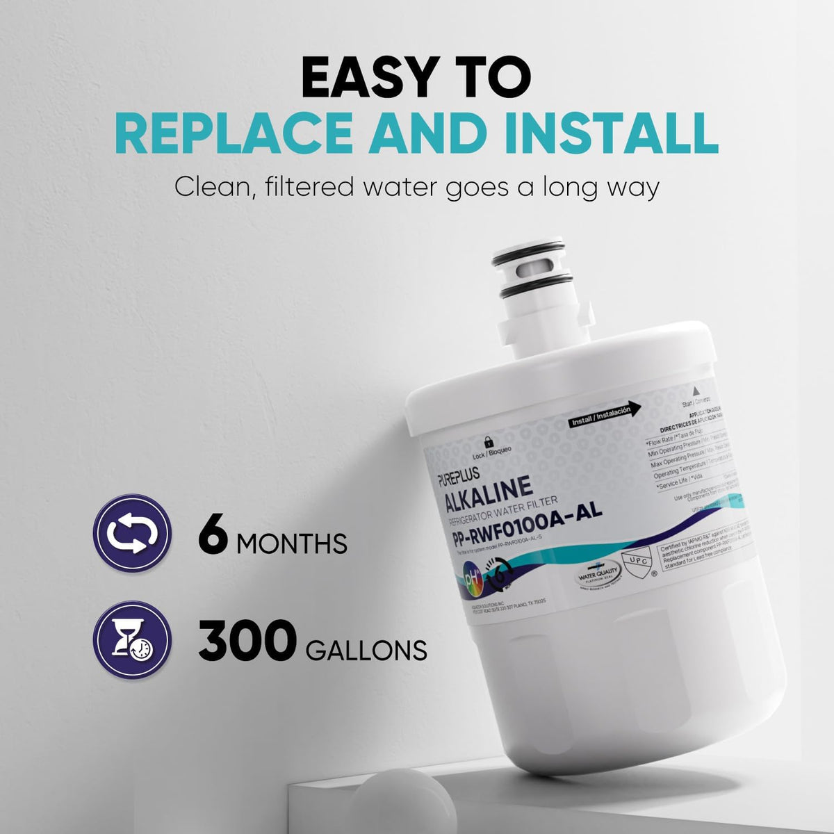 PUREPLUS RWF0100A Water Filter Replacement for LG LT500P 3 Pack
