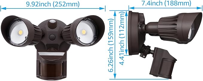 LEONLITE COB LED Security Light, Motion Sensor Outdoor Lights, Dusk to Dawn