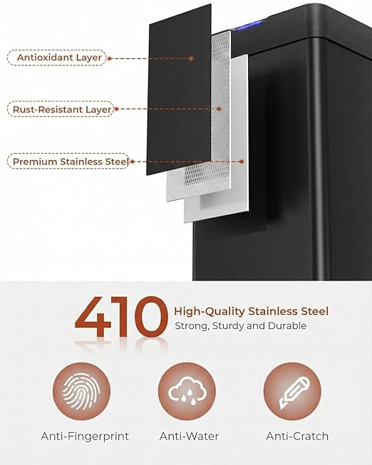 TLSUNNY 18.5 Gallon Motion Sensor Trash Can, Touchless Automatic Garbage Can