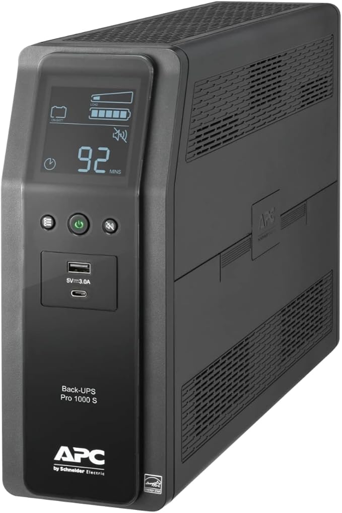 APC UPS Back-UPS Pro, 1000VA Sinewave UPS Battery Backup & Surge Protector