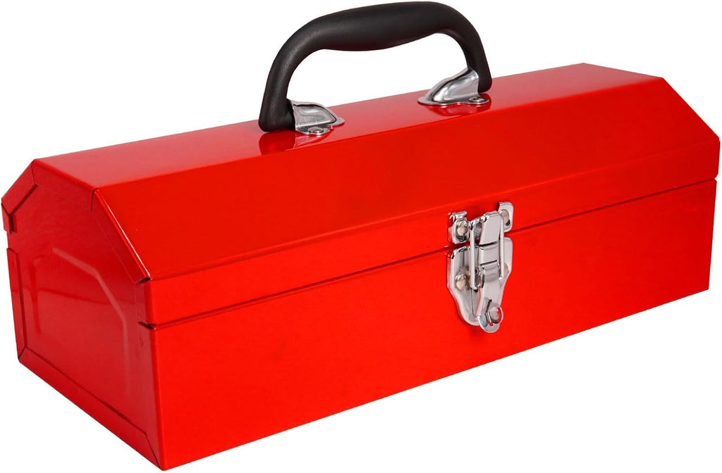 MANUFORE 16" Metal Tool Box with Carry Handle for hold Common Tools