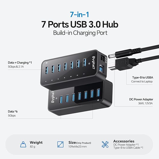 USB 3.0 Hub, 7Ports USB Hub