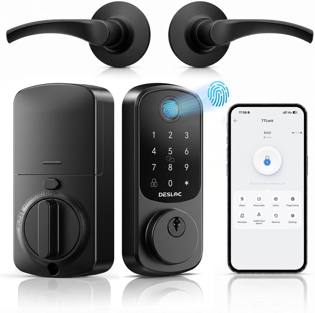 DESLOC B200 Fingerprint Smart Lock with 2 Ergonomic Curved Handles