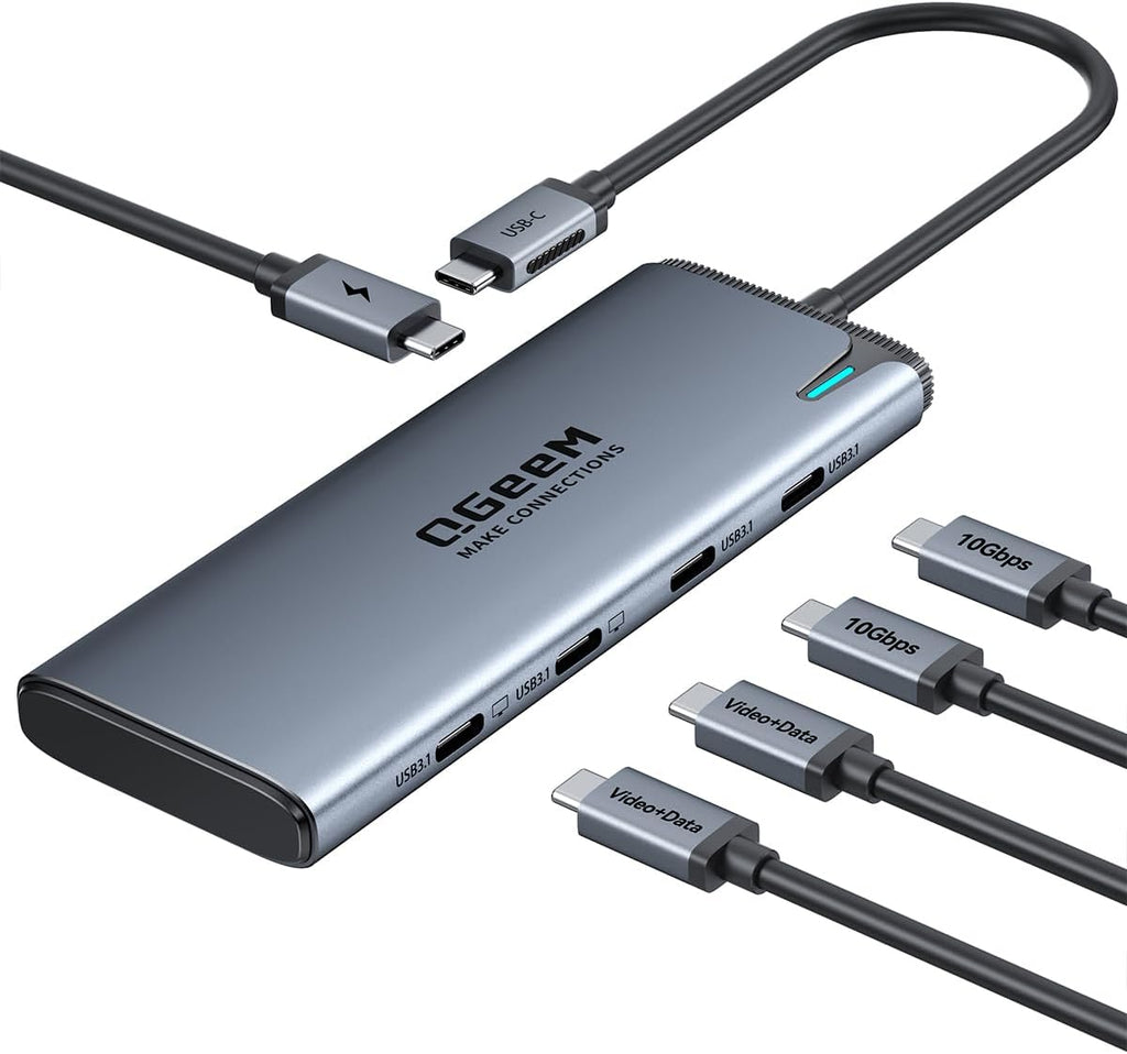 QGeeM USB C Hub, Type C Splitter Extender
