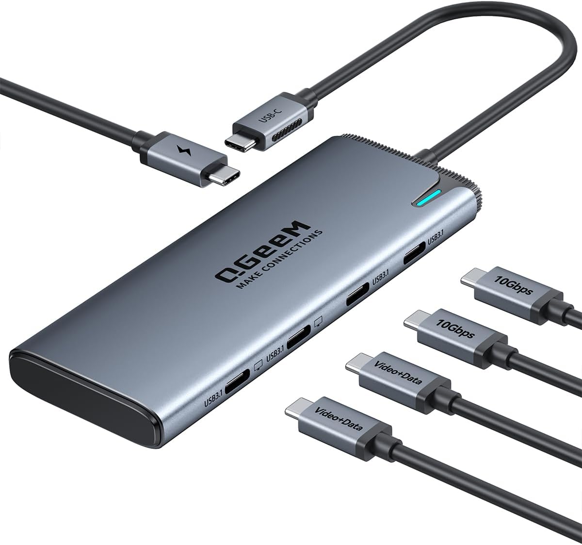QGeeM USB C Hub, Type C Splitter Extender