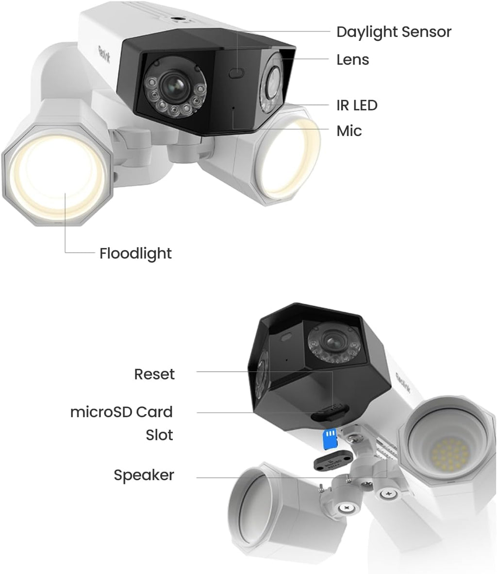 reolink 4k poe security camera duo floodlight poe, front angle view