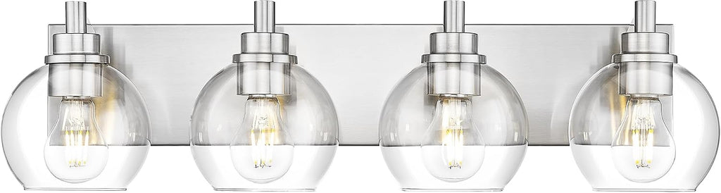 METWET Bathroom Light Fixtures, 4 Light Brushed Nickel Vanity Light, 26 Inch