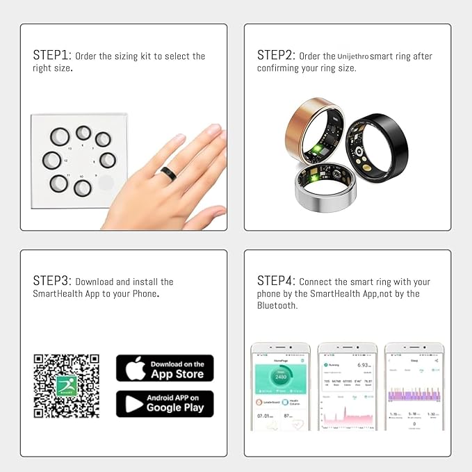 Smart Ring for Women Men, Health Tracker