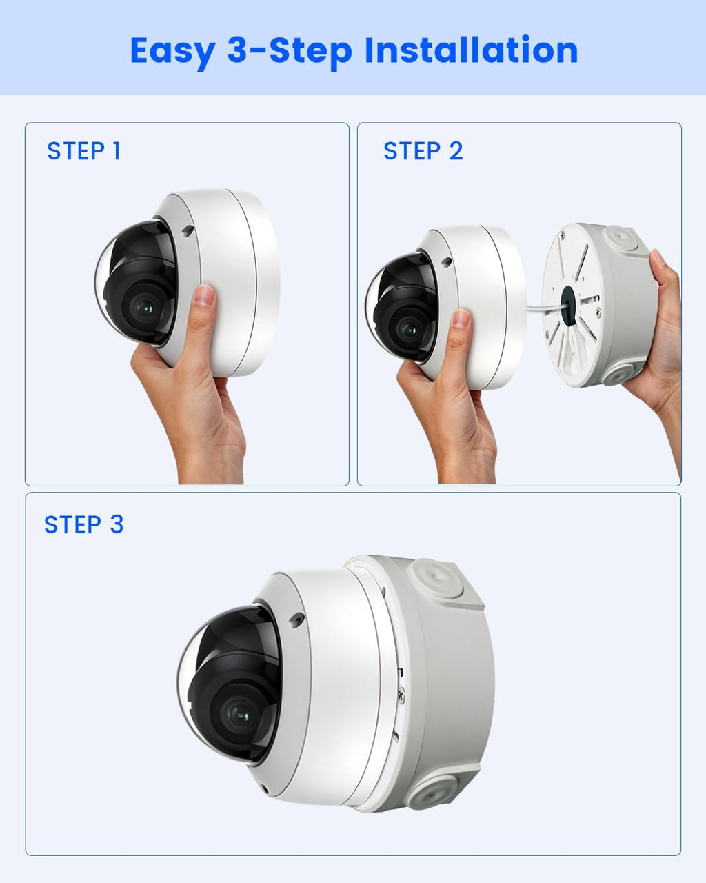 metal universal security camera junction box, cable management, view 9