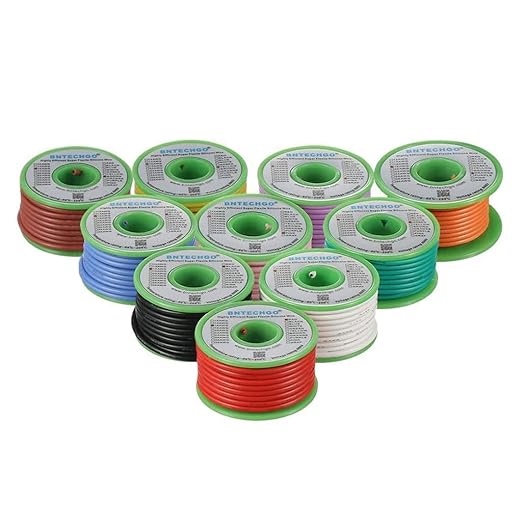 BNTECHGO 16 Gauge Silicone Wire Kit 10 Color Each 25 ft Flexible 16 AWG