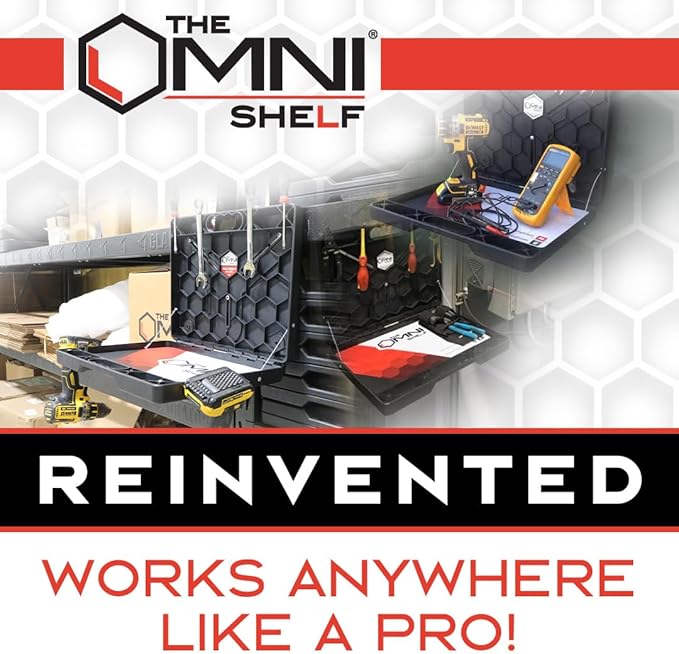 The OmniShelf Magnetic Portable Workstation + Toolbox, Computer & Laptop Stand (3 Count)