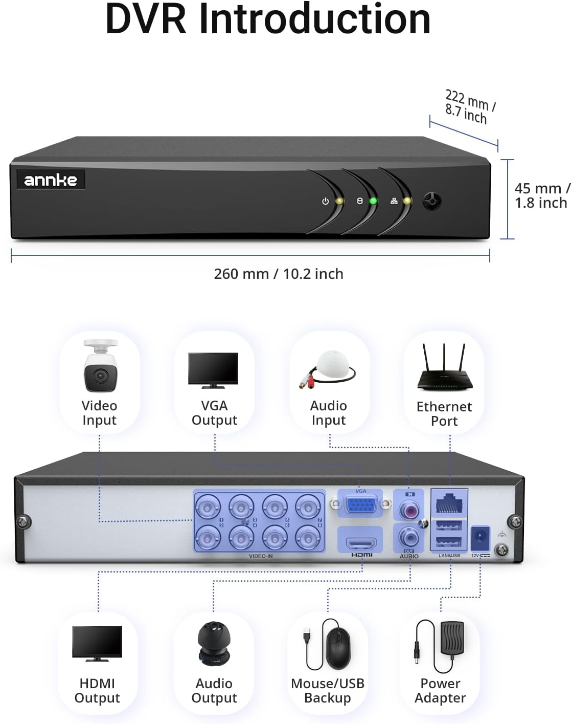 annke 8 channel 3k lite h.265+ security dvr, view 9