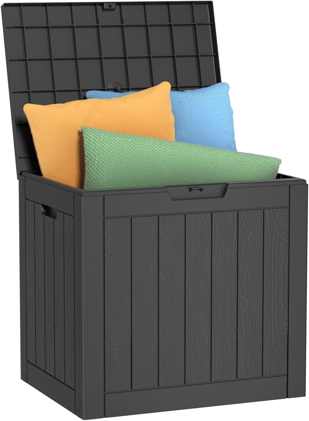 30 Gal Outdoor Storage Box Waterproof Lockable Deck Box Black