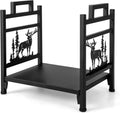 IRONMAX 18" Heavy Duty Firewood Rack with Bottom Tray and Handles