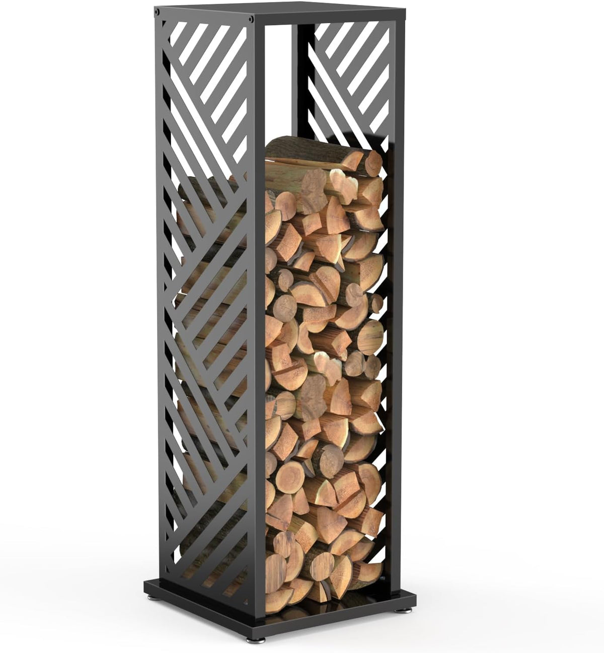4ft Firewood Rack Indoor, Wood Rack, Metal, 1000 lbs (Diagonal)