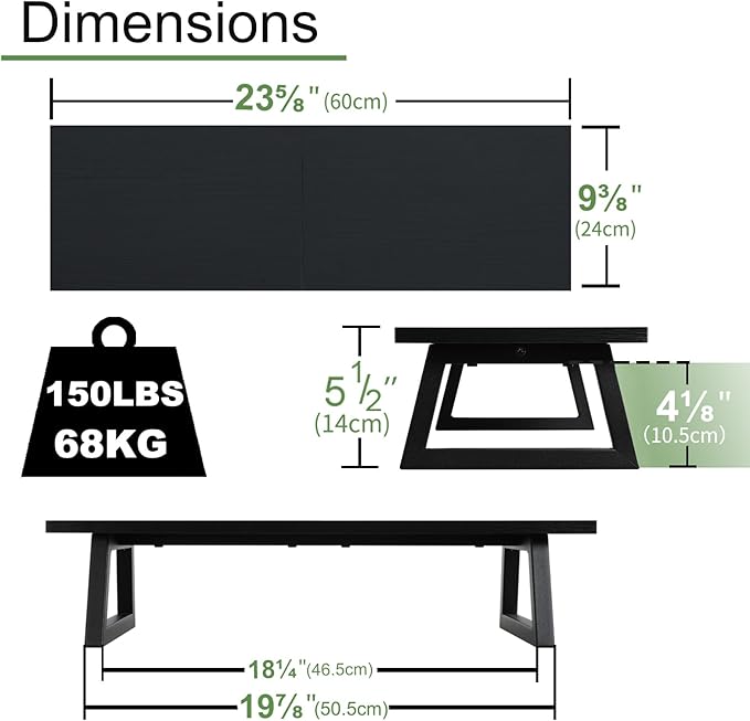 TEAMIX 24 inch Monitor Stand Riser, Printer Stand Riser