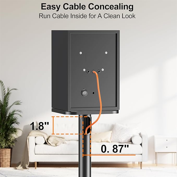 ELIVED Universal Speaker Stands Height Adjustable 28"-37.4", Bookshelf Speaker